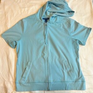 Karen Scott, zippered jacket with hood.